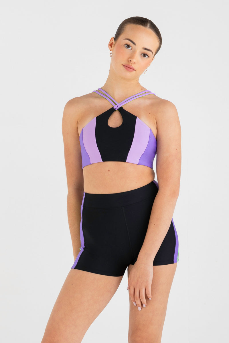 Angel Energy Crop Top in Black - Front View