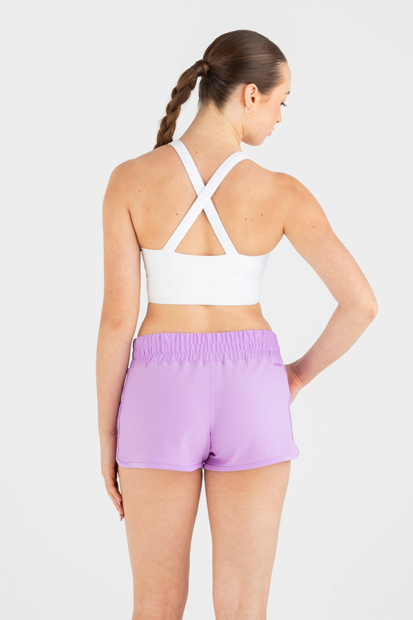 Breathe Deeply Rib Cropped Singlet in White  - Back View