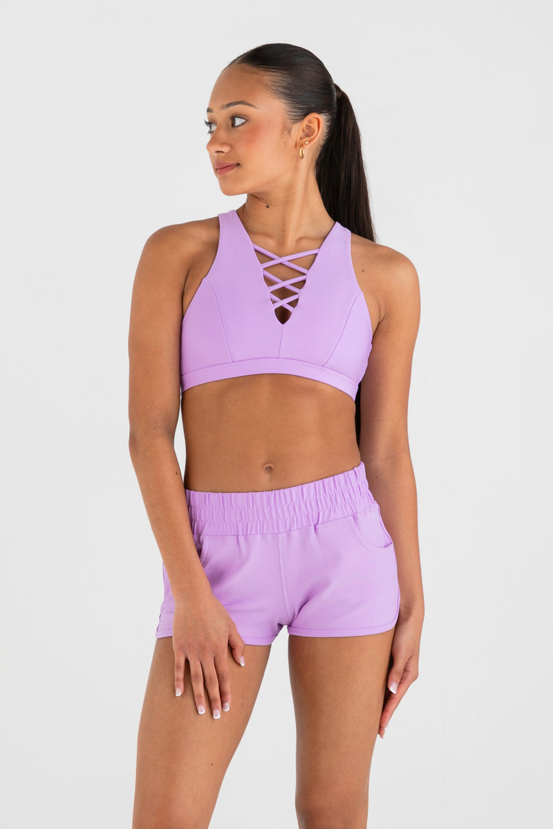 Ecstatic Crop Top in Lavender  - Front View