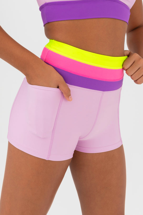On-The-Go Short in Fairy Floss by Every Turn - Up Close Front View Product