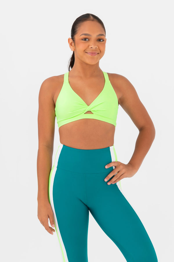 Supernova Crop Top in Pastel Lime by Every Turn - Front Product View