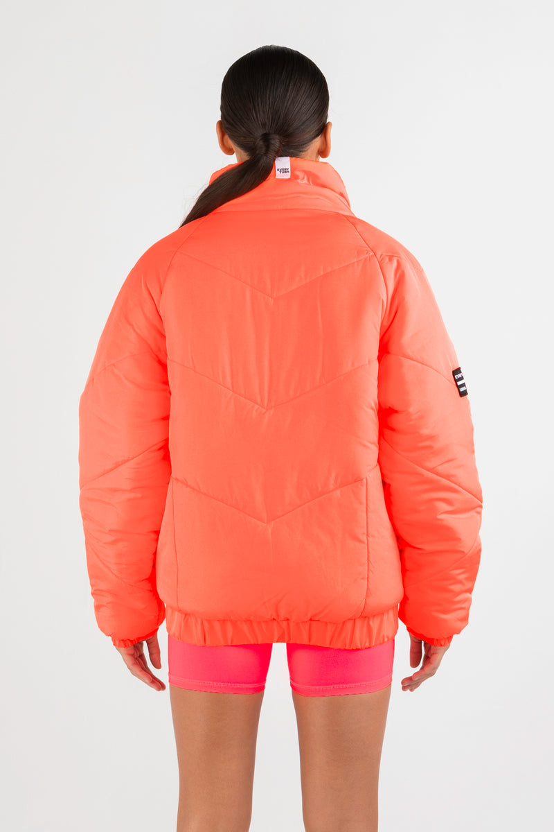 Neon Bright Puffer Jacket Neon Orange Puffer Jacket Grab'n' Go